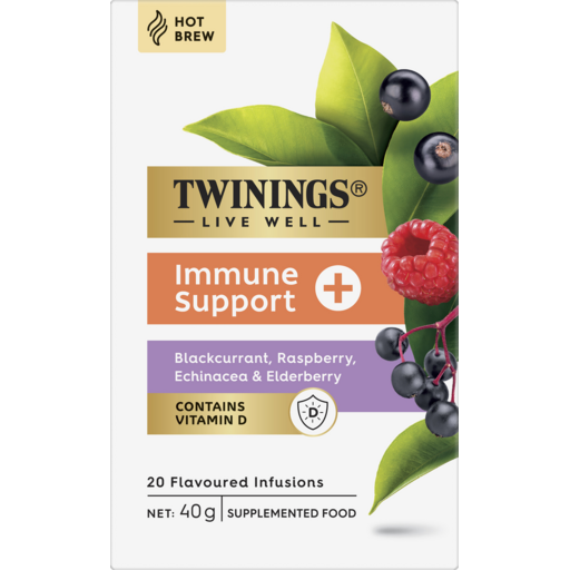 Twinings Immune Support+ Blackcurrant, Raspberry, Echinacea & Elderberry