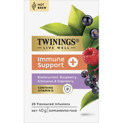 Twinings Immune Support+ Blackcurrant, Raspberry, Echinacea & Elderberry