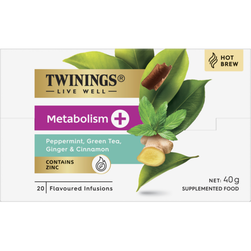 Twinings Metabolism+ Peppermint, Green Tea, Ginger & Cinnamon