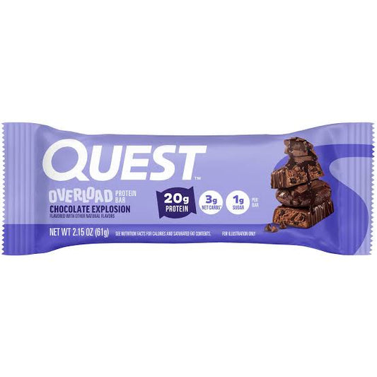 Quest Nutrition Overload Chocolate Explosion Protein Bar 61g, 1 Bar