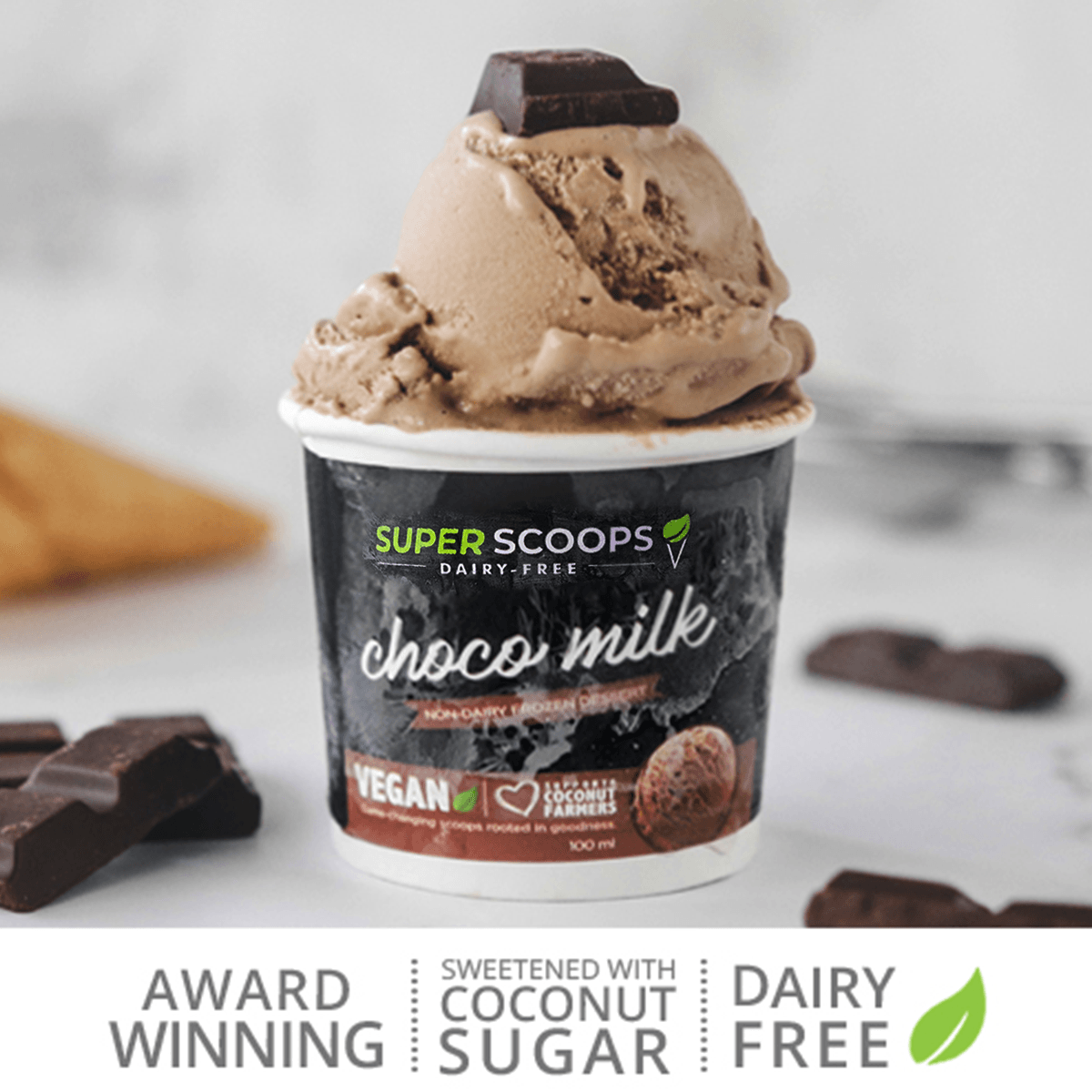 Super Scoops Choco Milk Vegan Ice Cream