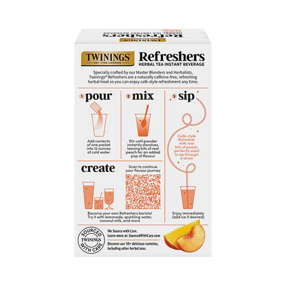 Twinings Refreshers Peach Mango Herbal Tea, 5 Packets
