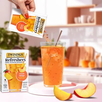 Twinings Refreshers Peach Mango Herbal Tea, 5 Packets