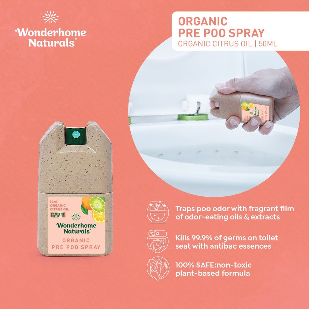 Wonderhome Naturals Organic Pre Poo Spray Citrus Oil 50ml