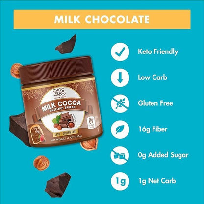 ChocZero Keto Milk Chocolate Hazelnut Spread 340g