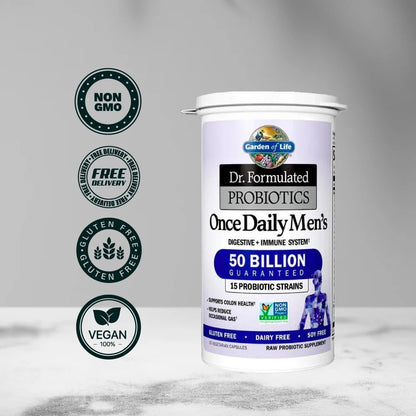 Garden of Life Once Daily Men's Probiotics, 50 Billion - 30 Capsules