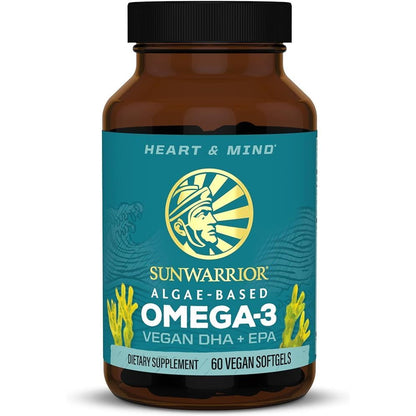 Sunwarrior Algae-Based Omega-3, Vegan DHA+EPA - 60 Soft Gels