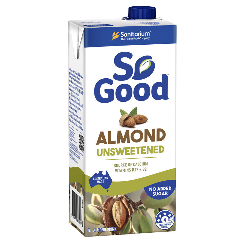 So Good Unsweetened Almond Milk 1L