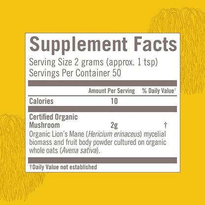 Om Lion's Mane Organic Mushroom Powder 100g