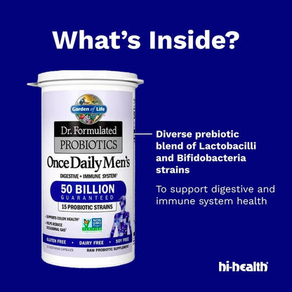 Garden of Life Once Daily Men's Probiotics, 50 Billion - 30 Capsules