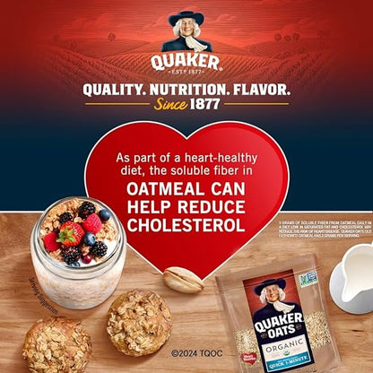 Quaker Oats Organic 100% Whole Grain Quick 1-Minute 681g