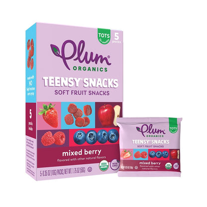 Plum Organics Teensy Soft Fruit Snacks 50g, 5 Packs