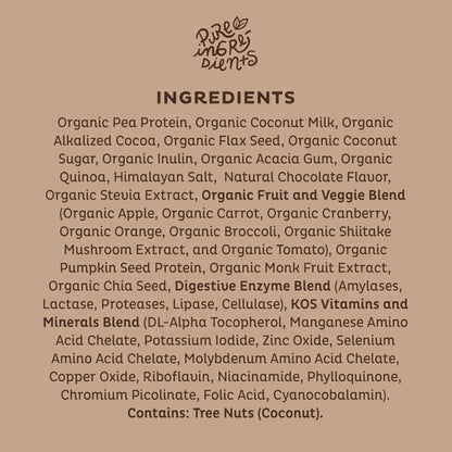 KOS Organic Chocolate Flavor Plant Protein 1092g