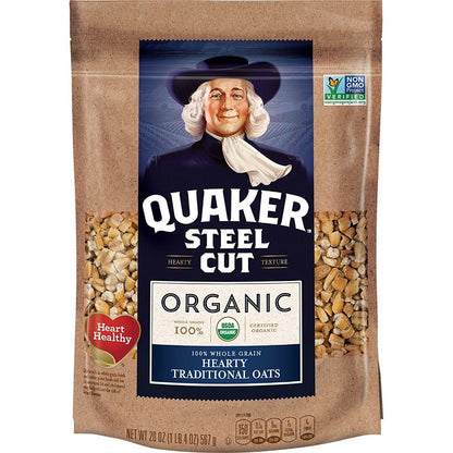 Quaker Organic Steel Cut Hearty Traditional Oats 567g