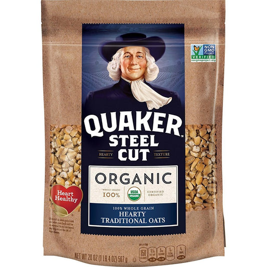 Quaker Organic Steel Cut Hearty Traditional Oats 567g