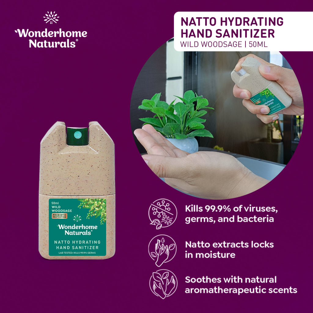 Wonderhome Naturals Natto Hydrating Hand Sanitizer 50ml