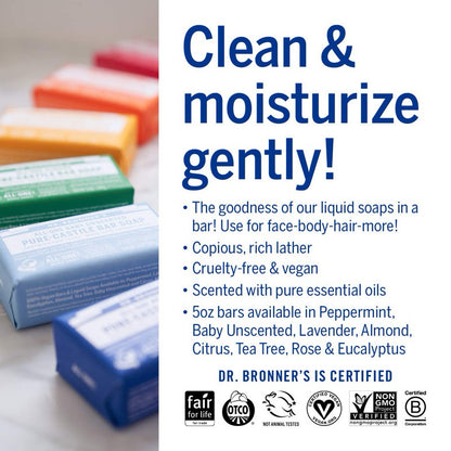 Dr. Bronner's Peppermint Pure-Castile Bar Soap 140g