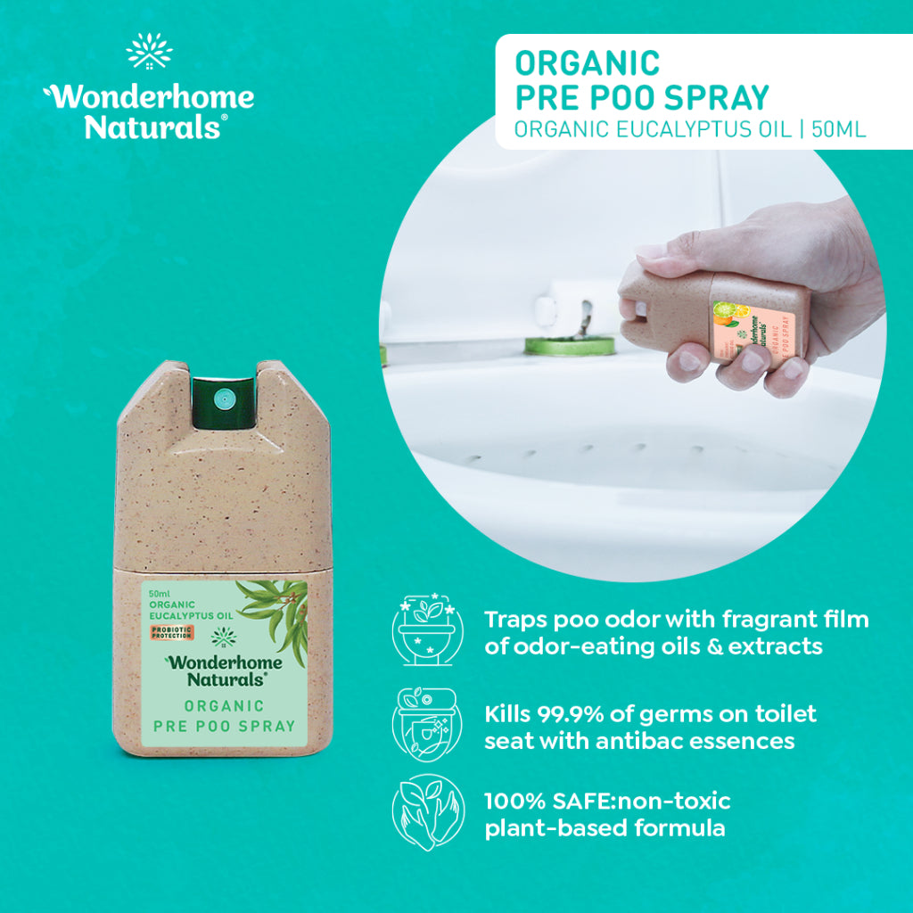 Wonderhome Naturals Organic Pre Poo Spray Eucalyptus Oil 50ml