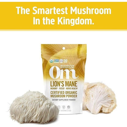 Om Lion's Mane Organic Mushroom Powder 100g