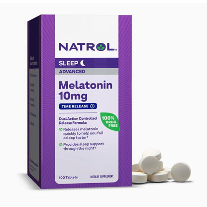 Natrol Advanced Sleep Melatonin 10mg, Time Release, 100 Tablets