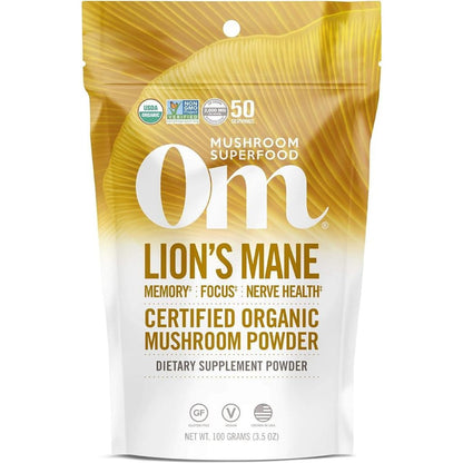 Om Lion's Mane Organic Mushroom Powder 100g
