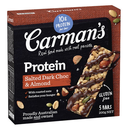 Carman's Salted Dark Choco and Almond Protein 5 Bars