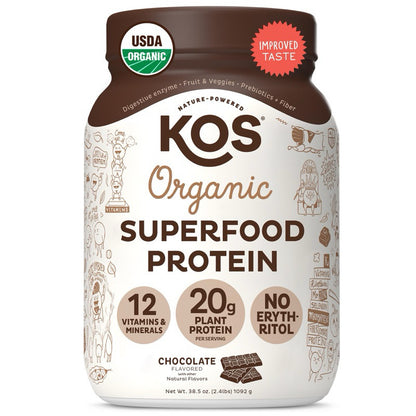 KOS Organic Chocolate Flavor Plant Protein 1092g