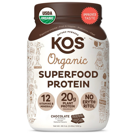 KOS Organic Chocolate Flavor Plant Protein 1092g