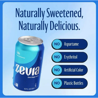 Zevia Naturally Sweetened Zero Calorie Soda 355ml