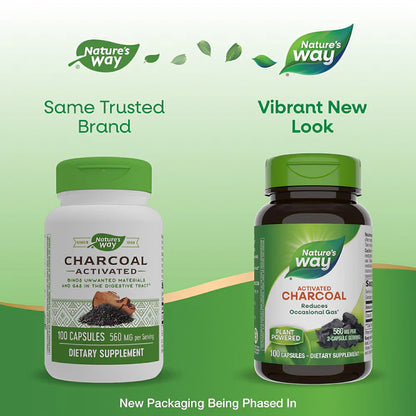 Nature's Way Activated Charcoal 560mg - 100 Capsules