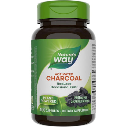 Nature's Way Activated Charcoal 560mg - 100 Capsules