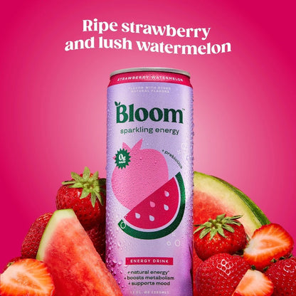 Bloom Strawberry Watermelon Sparkling Energy Drink 255ml