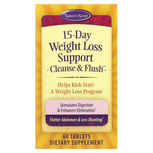 Nature's Secret 15-Day Weight Loss Support, Cleanse & Flush, 60 Tablets