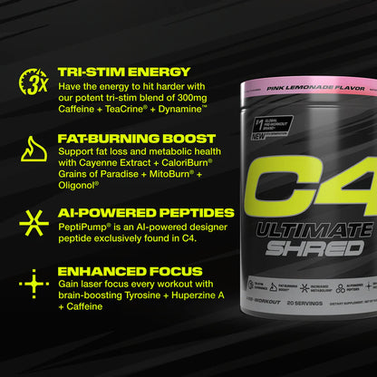 Cellucor C4 Ultimate Shred Pink Lemonade Pre-Workout 406g
