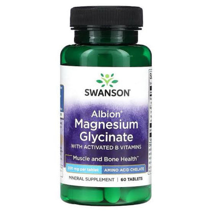 Swanson Albion Magnesium with Activated B Vitamins, 60 Tablets