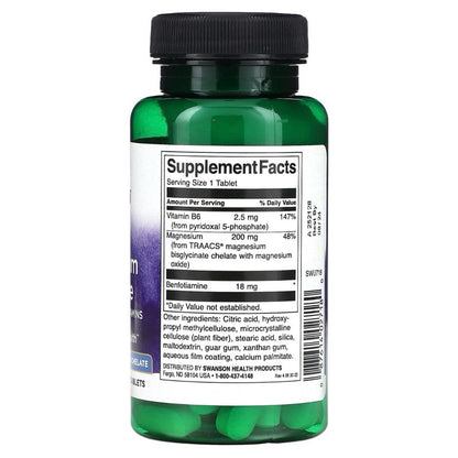 Swanson Albion Magnesium with Activated B Vitamins, 60 Tablets