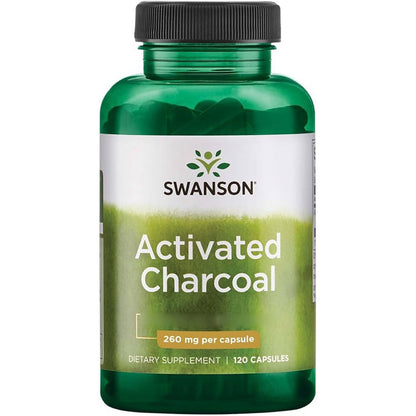 Swanson Activated Charcoal 260mg, 120 Capsules