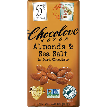 Chocolove Almonds & Sea Salt in Dark Chocolate 90g
