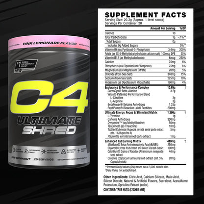 Cellucor C4 Ultimate Shred Pink Lemonade Pre-Workout 406g