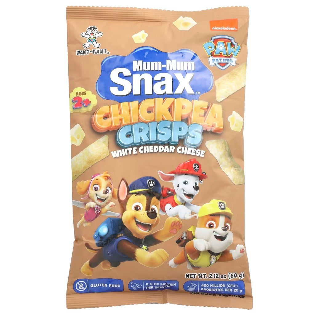 Hot Kid Mum-Mum Snax Paw Patrol Chickpea Crisps, White Cheddar Cheese 60g