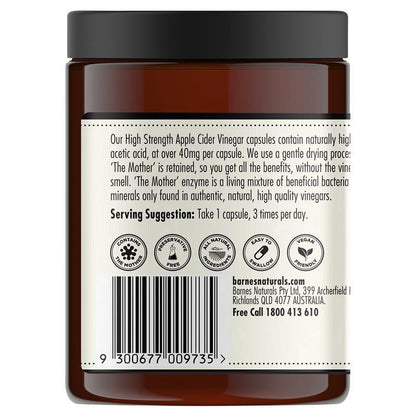 Barnes Naturals Apple Cider Vinegar, 120 Capsules