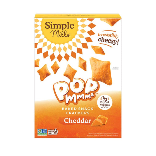 Simple Mills Cheddar Pop Mmms Baked Snack Crackers 113g