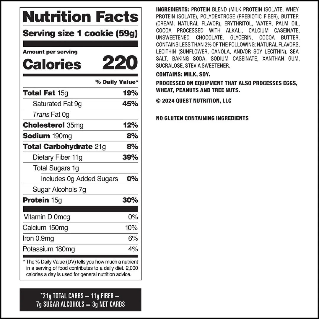 Quest Nutrition Double Chocolate Chip Protein Cookie 59g