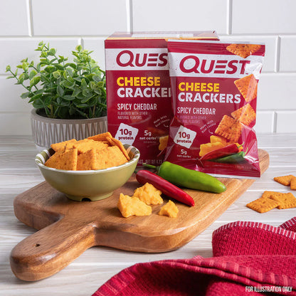 Quest Spicy Cheddar Cheese Crackers 30g