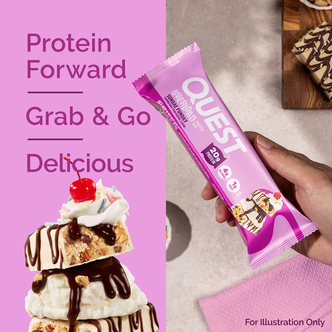 Quest Nutrition Overload Sundae Funday Protein Bar 63g, 1 Bar