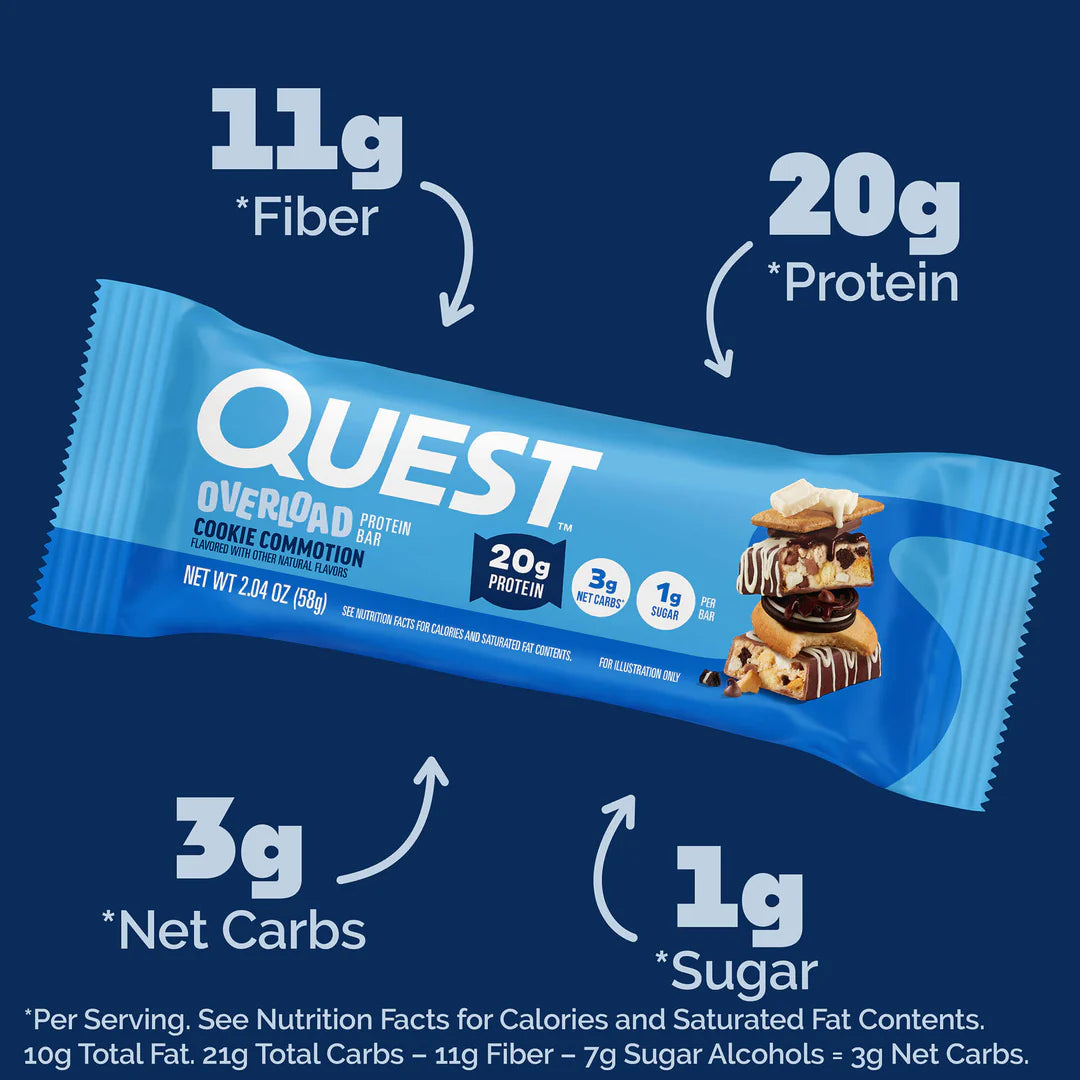 Quest Nutrition Overload Cookie Commotion Protein Bar 58g, 1 Bar