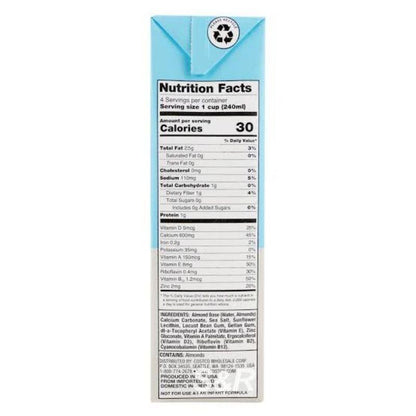 Kirkland Original Unsweetened Almond Milk 946ml