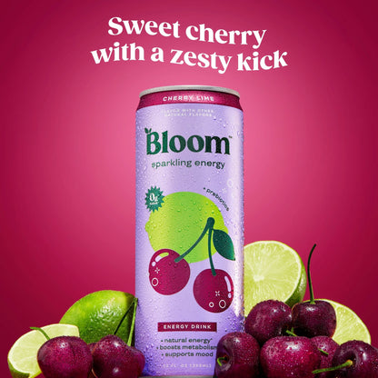 Bloom Cherry Lime Sparkling Energy Drink 255ml
