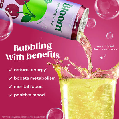 Bloom Cherry Lime Sparkling Energy Drink 255ml