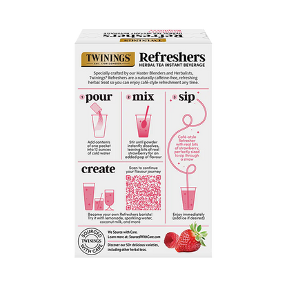 Twinings Refreshers Strawberry Raspberry Herbal Tea, 5 Packets